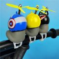 Cartoon Bike Bell Light Cute Hamster Model with Helmet Handle-Bar Glowing Horn for Bicycle Motorbike Fixed Cog-Blue. 
