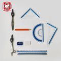 High Quality 9pcs Marshal Mathematical Set Mathematical Instruments School Stationary Items for Student. 