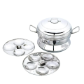 Lotus Stainless Steel Silver Idli Maker/Pot/Satti  (9 IDLY, 2 plates). 