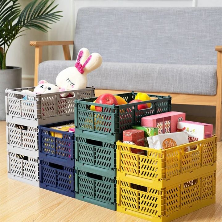 Space-saving Collapsible Foldable Storage Crate Stackable S/M/L Storage ...