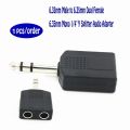 1 to 2 Audio Adapter Plug Jack Converter Mono 6.5mm Microphone Male Plug to Dual 3.5mm Female Jack Y Type Connector. 