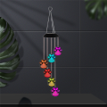 Solar LED Wind Chime Lamp Paws Print Solar Wind Chime Dog Pet Pawprint Solar IP65 Waterproof Hanging. 