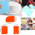 3 Pcs Plastic Cake Scraper Spatula Set Pastry Dough Fondant Cream Cake Edge Side Decorating Comb and Icing Smoother Cutters. 
