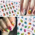 24pcs Flower Graffiti Water Nail Sticker Set Ink Blooming Floral Leaf Nail Art Design Polish Manicure Decoration Sliders. 