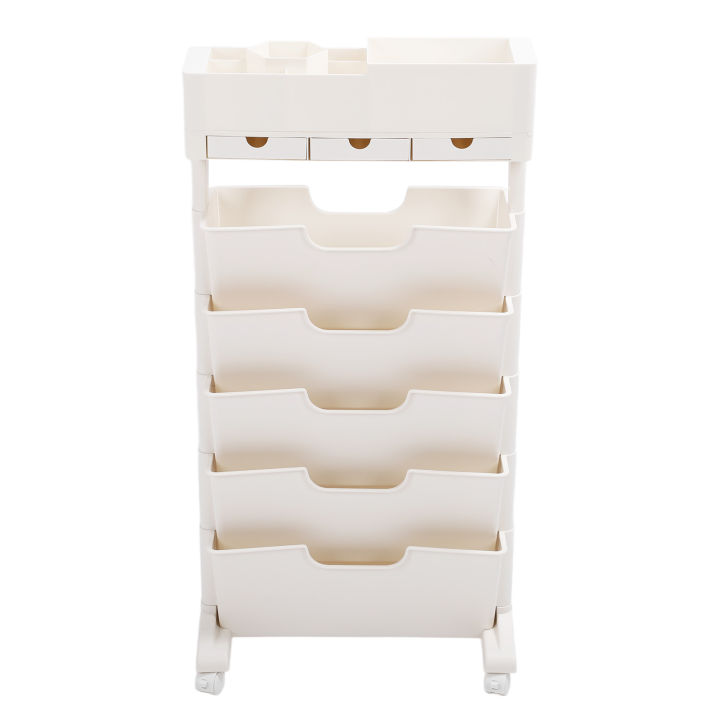 Mobile%20Bookshelf%20Movable%20Storage%20Book%20Shelves%20Durable%20Wide%20Application%20360%C2%B0%20Rotation%20Wheels%205%20Tier%20Design%20for%20Libraries%20-%20Image%206