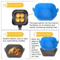 Air Fryer Silicone Pot, 8.5Inch Reusable Air Fryer Liners Square Air Fryer Accessories, Silicone (2 x Blue). 