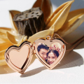 HOOH 1PC Heart Shaped Friend Photo Picture Frame Locket Pendant for Necklace Jewelry Couple Valentine's Day Gift Romantic. 