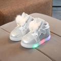 【BestGO】Princess Girls Sneakers Toddler Infant Kids Baby Girls Cartoon Rabbit LED Luminous Sport Shoes Sneakers. 