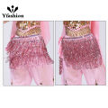 Yfashion Professional Belly Dance Skirt Hip Scarf With Tassel Latin Dance Hip Belt Performance Costume. 
