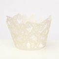 12PCS Sell B3 bounded by a laser hollow bounded lace cake cupcake baking cups cake paper asked White - white. 