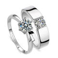Pair Ring  Wedding Ring One Carat  Plated Ring Couple Pair Ring Wedding Props Square. 