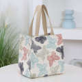 New printed colorful butterfly canvas for women fashionable hand held sail bag large capacity lunch box bag. 