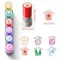 6 Teacher seals, Commendation Award Seal, Teacher Evaluation Award Cartoon seal, transparent storage box for t. 