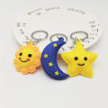 Moon And Star Keychain PVC Keychain Soft Rubber Keychain Cute Keychains Smiling Sun Keychain Souvenir Keychains. 