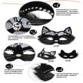 【HUT】 Sexy Leather Cat Mask Women Masquerade Mask Women Girls Sexy Lace Black Cat Eye Mask For Cosplay Christmas Halloween Party. 