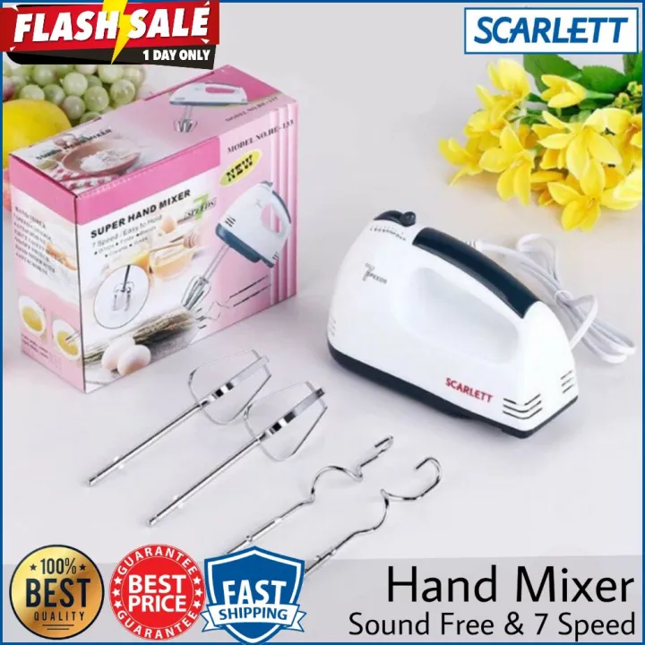 Portable Hand Mixer 7 Speed Mixing Baking Cooking and Egg Whisk Beater Blender
