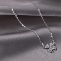 925 Silver four-leaf clover necklace lucky leaf pendant necklace for women girls jewelry gift. 