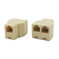 5PCS RJ12 6P6C Coupler 2 Way RJ11 Telephone Cable Splitter Adapter Suitable For Telephone. 