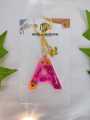Letter Key Chain ,Exquisite Resin A to Z Customised Key Tag/ Customised flower letter  keytag/ Resin Reusable  pen/small Resin Key Tag/ Resin Earrings And Jewelry Items For Women. 