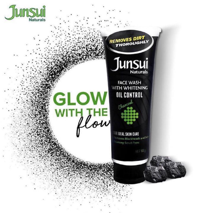 Junsui Junsui Natural Oil Control Charcoal Face Wash - 100G | Daraz.lk