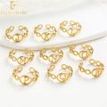 Enacolor Titanium Steel Fashion Gold A-Z Letter Ring Adjustable Women Trendy Opening Rings Girl Gifts. 
