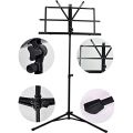 Music Stand / Adjustable Notation Stand - 2 in 1 Dual-Use Desktop Book Stand Folding Music Holder with Carrying Bag. 