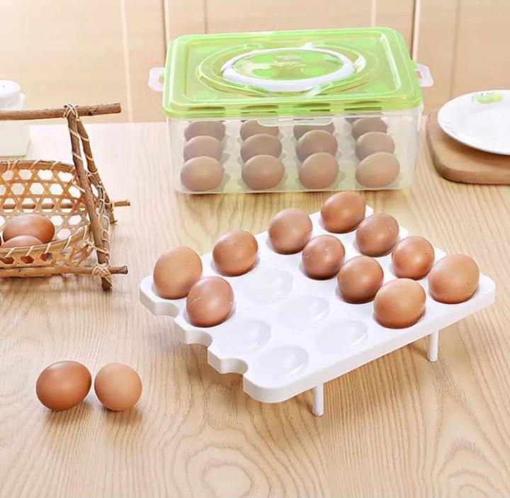 High Quality ABS Plastic Egg Storage Box with Lid and Handle