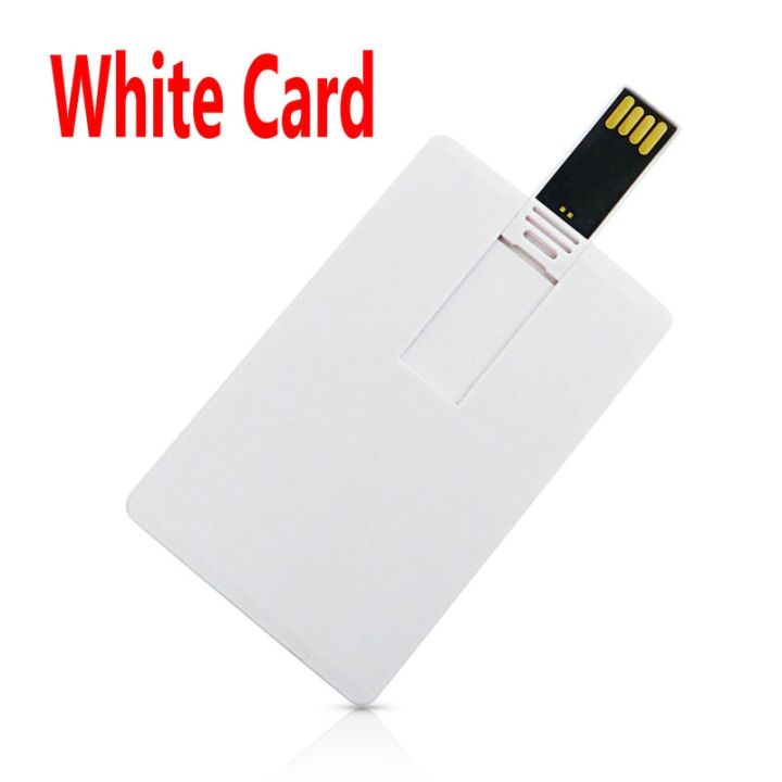 【8GB White Card USB Drive】 USB Customize LOGO Credit Card USB 2.0 4GB 8GB 16GB 64GB USB Flash Drive Gift Pen Drive (Over 10pcs Free Logo)