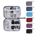 Digital device power supply, mobile cord, pen, headset, phone, data box, system, cable organizer, storage bag kit, USB charger. 