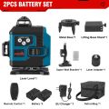ONEVAN 4D 16 Line Laser Level 2x4000mah Battery 360 Horizontal Vertical Cross Light Laser Level Self-Leveling Measure Laser Beam. 