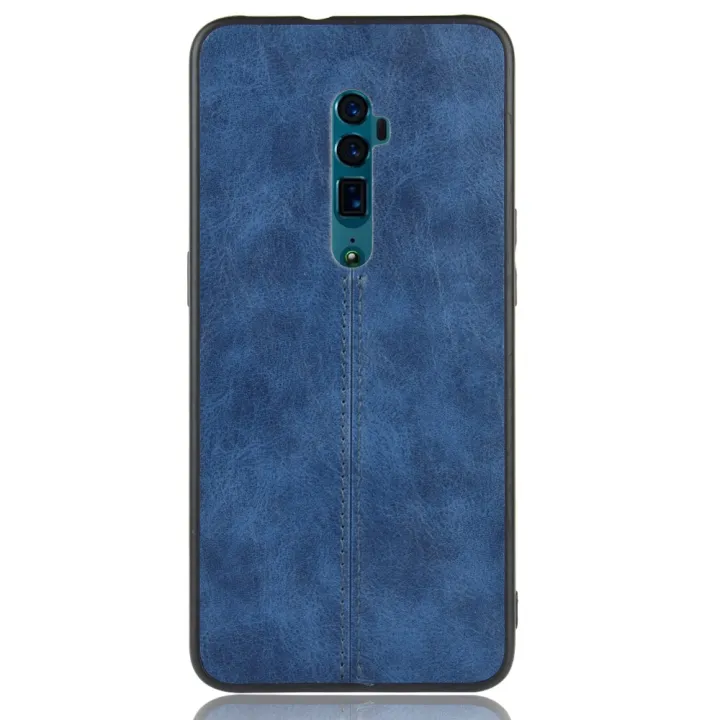 (Stock available) For Oppo Reno 10x zoom Shockproof Sewing Cow Pattern Skin PC + PU + TPU Case For OPPO Reno 10x zoom