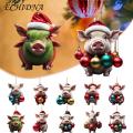 Pig-shaped Christmas Pendant Christmas Pig Ornament Cute Cartoon Xmas Tree Hanging Decor for Festive Home Decoration Pig-themed Christmas Hanging Ornament. 