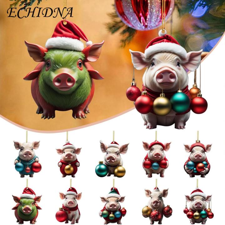 Pig-shaped Christmas Pendant Christmas Pig Ornament Cute Cartoon Xmas Tree Hanging Decor for Festive Home Decoration Pig-themed Christmas Hanging Ornament