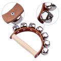 Handbell Hand Bells with 5pcs Jingle Bells Wood Handle Musical Instrument Toy for Music Class. 