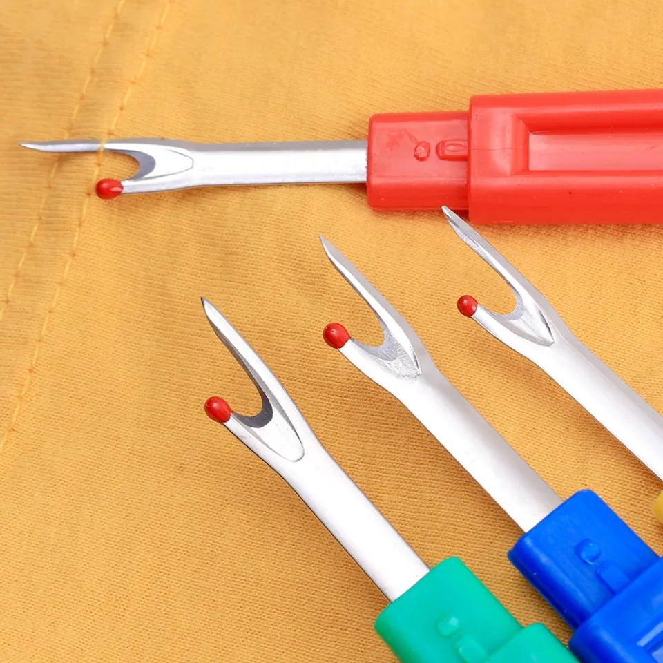 4-Piece Seam Ripper Set - Reusable Plastic Handle Thread Remover Sewing Tools