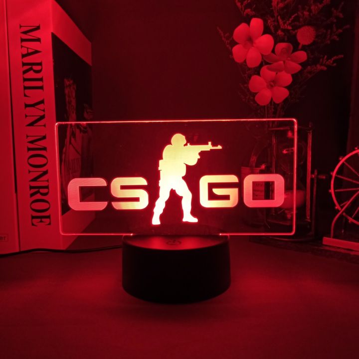 CS GO Game LOGO Night Lamps RGB Counter-Strike 3D Bedside Table Lights ...