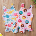 Yfashion Summer Kids Swimsuit Cartoon Crab Donut Printing Breathable Quick-drying Swimwear For 0-3 Years Old Girls Cotton. 