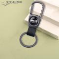 Anti-loss Keychain Holder Stylish Durable Electroplated Keychain with Faux Leather Buckle Anti-lost Car Key Ring Bag Pendant Multi-purpose Keychain Holder. 
