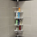 Bathroom Multi Corner Shelf High Durable 4 Layer Kitchen / Bathroom Corner Shelf – Stainless and Height Extendable. 