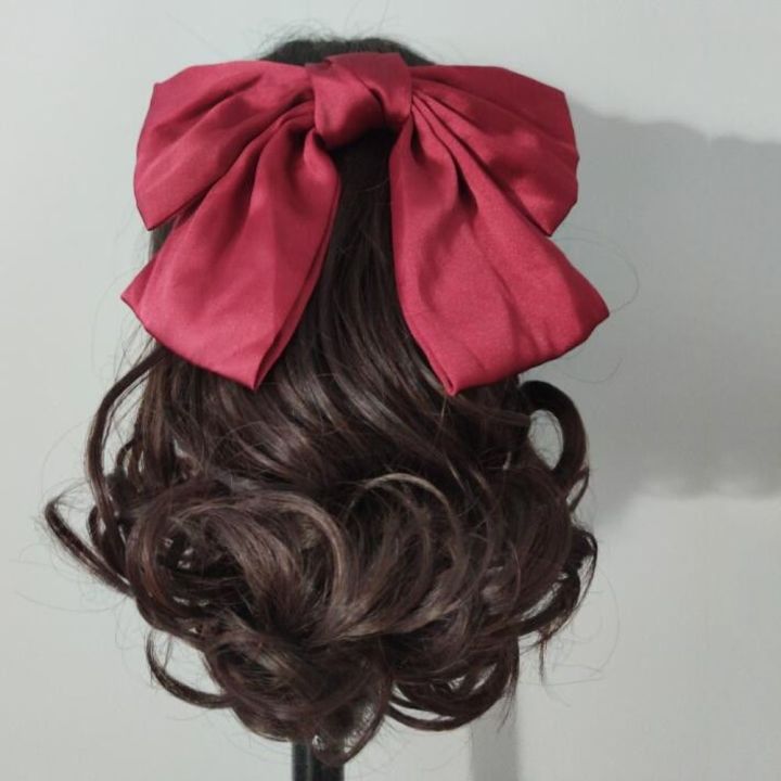 Wig,%20bow,%20ponytail,%20long%20wavy,%20everyday,%20soft,%20party,%20synthetic,%20natural,%20hairy,%20feminine%20curls,%20red%20knot,%20ponytail,%20bow,%20vintage%20wig%20-%20Image%203
