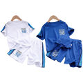 Yfashion 2pcs Boys Short Sleeves T-shirt Set Casual Quick-drying Tops Shorts Sportswear Training Suit For 4-10 Years Old Kids. 