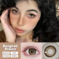 Power (0 ) Contact lenses large eyes natural brown soft lenses annual use 14.5mm. 