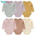 3 Pieces Unisex Solid Color Baby Girl Clothes Sets Newborn Cotton Long Sleeve Baby Boy Clothes 0-24M Baby Rompers Active. 