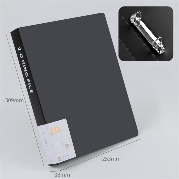 A4 Binder D-Type Punch Folder Office Storage File Ring Waterproof Test Paper Data Storage Folder 4 Hole Binder Learning Supplies