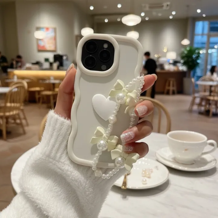 CAMMY%20Cute%20Wave%20Silicone%203D%20Heart%20Phone%20Case%20With%20Pearl%20Strap%20For%20iPhone%207%208%20X%20XR%20XS%2011%2012%2013%2014%2015%2016%20Pro%20Max%20Shockproof%20Cover%20FOR%20Girls%20new%20-%20Image%203