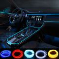Car Interior Led Decorative Lamp EL Wiring Neon Strip For Auto DIY Flexible Ambient Light USB Party Atmosphere Diode-White. 