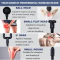 Mini Massage Gun, Muscle Massager, Portable Handheld Massager with 6 Speeds, USB C Charging Port and 4 Massage Heads, 40 dB Ultra Quiet Massage Gun (Black). 