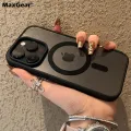 Luxury Magsafe Transparent Case For iPhone 16 15 14 13 12 11 Pro XS XR Max Mini 7 8 Plus SE 2022 Magnetic Wireless Charge Cover. 