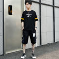 Men's sport suit2023New Spring and Summer Short Sleeves Set of Casual Clothes Teen Trend Korean Style Handsome. 