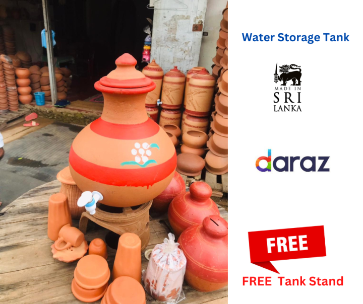 Terracotta%20Water%20Storage%20pot%20clay%20water%20Tank%207L%20(GURULETHUWA)%20Traditional%20natural%20cool%20water%20system%20free%20Storage%20stand%20Eco%20friendly%20-%20Image%202